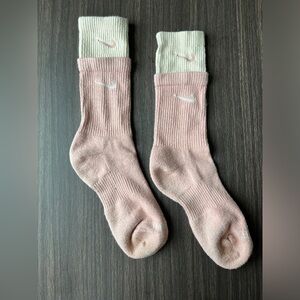 Pink & Cream Nike Everyday Plus Cushioned Double-Cuff Crew Socks